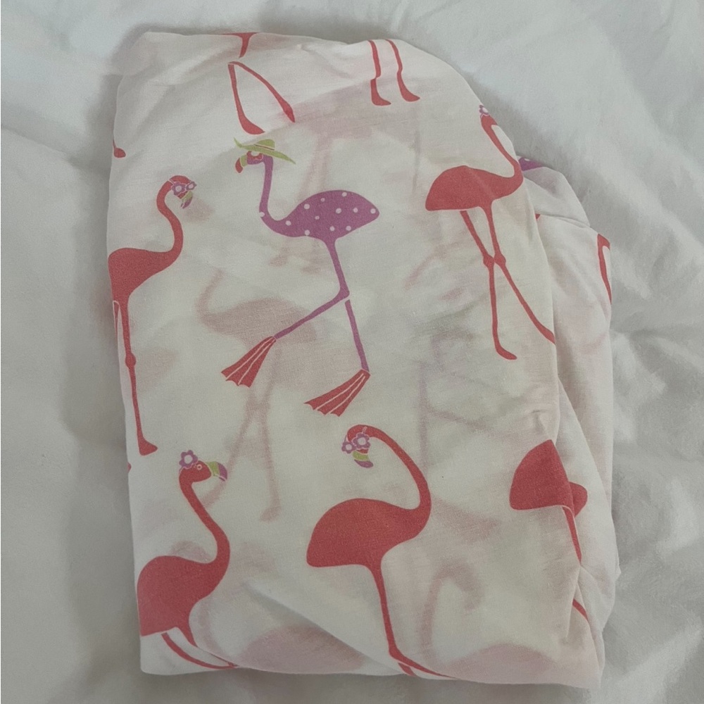 PB Kids pink flamingo crib sheet